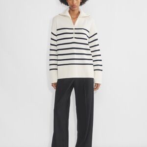 Babaton Striped Half-Zip Sweater
